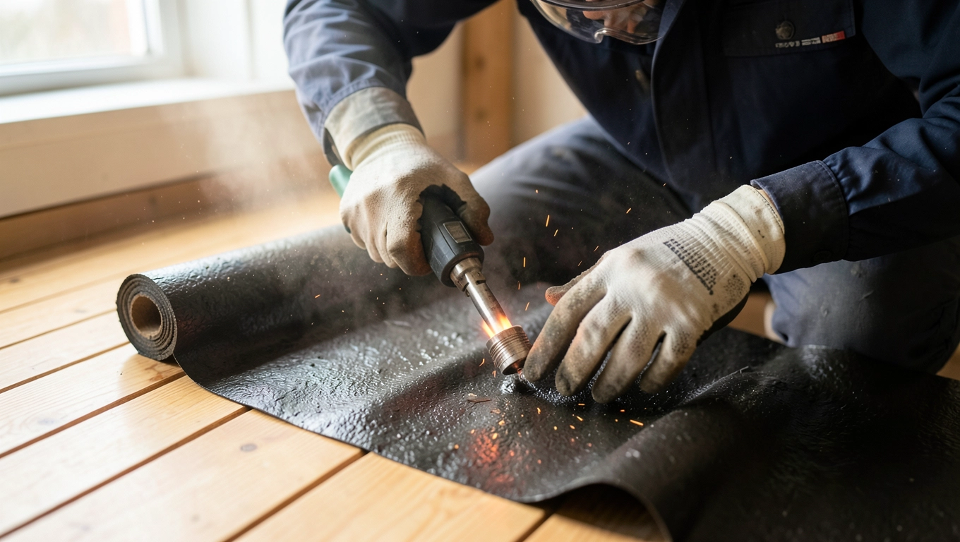 jak kłaść papę termozgrzewalną na deski